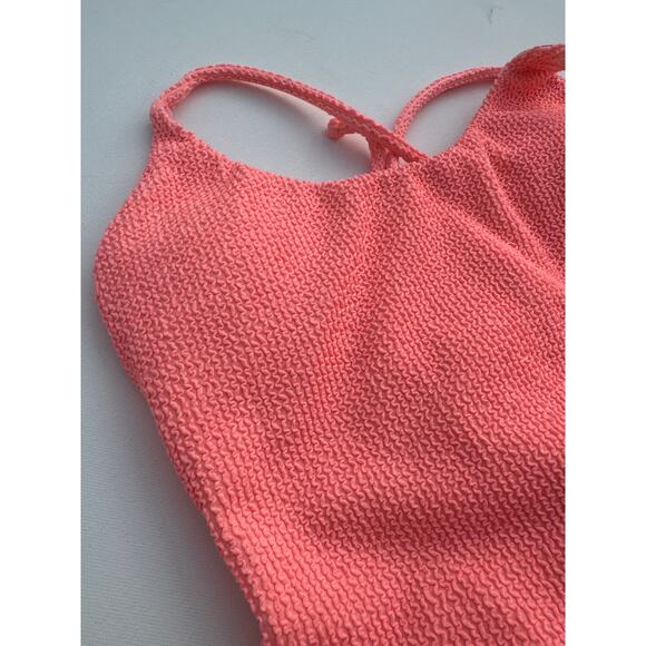 Show Me Your Mumu Positano Peach Sherbet Scrunch Textured One Piece Swimsuit - - Picture 8 of 9